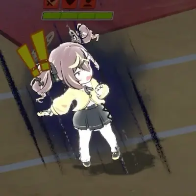 お化けに驚くレナ